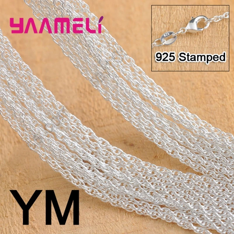 

20PCS Fast Shipping18" 925 Sterling Silver Jewelry Rope Necklace Chains With Lobster Clasps For Pendant Jewelry Making Findings