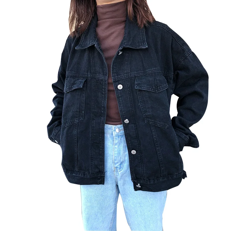 

Women Basic Coats Spring Denim Jacket Vintage Long Sleeve Jeans Jackets Slim Female Coat Casual Girls Outwear Tops Windbreaker