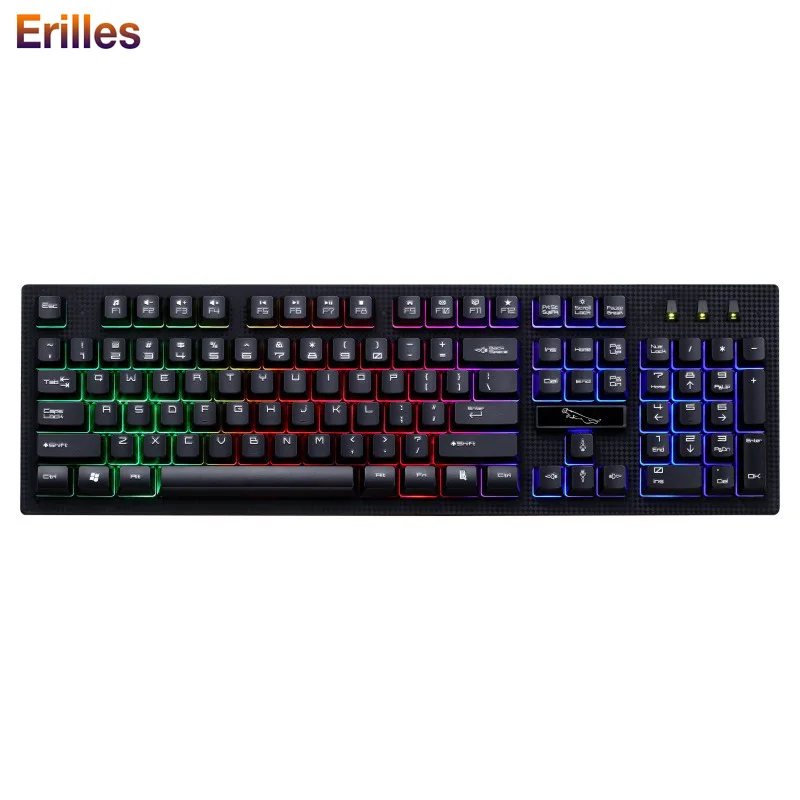 

LED Backlight Gaming Mechanical Keyboard 104 keys USB Wired English Keyboard for Computer Waterproof Gamer Keypads Dropshipping