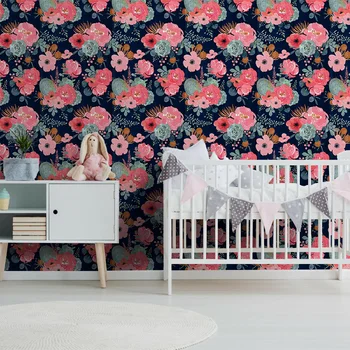 

1M/3M/6M Flower Peel And Stick Modern Floral Wallpaper Vinyl Self Adhesive Contact Paper livingroom Bedroom Decorative