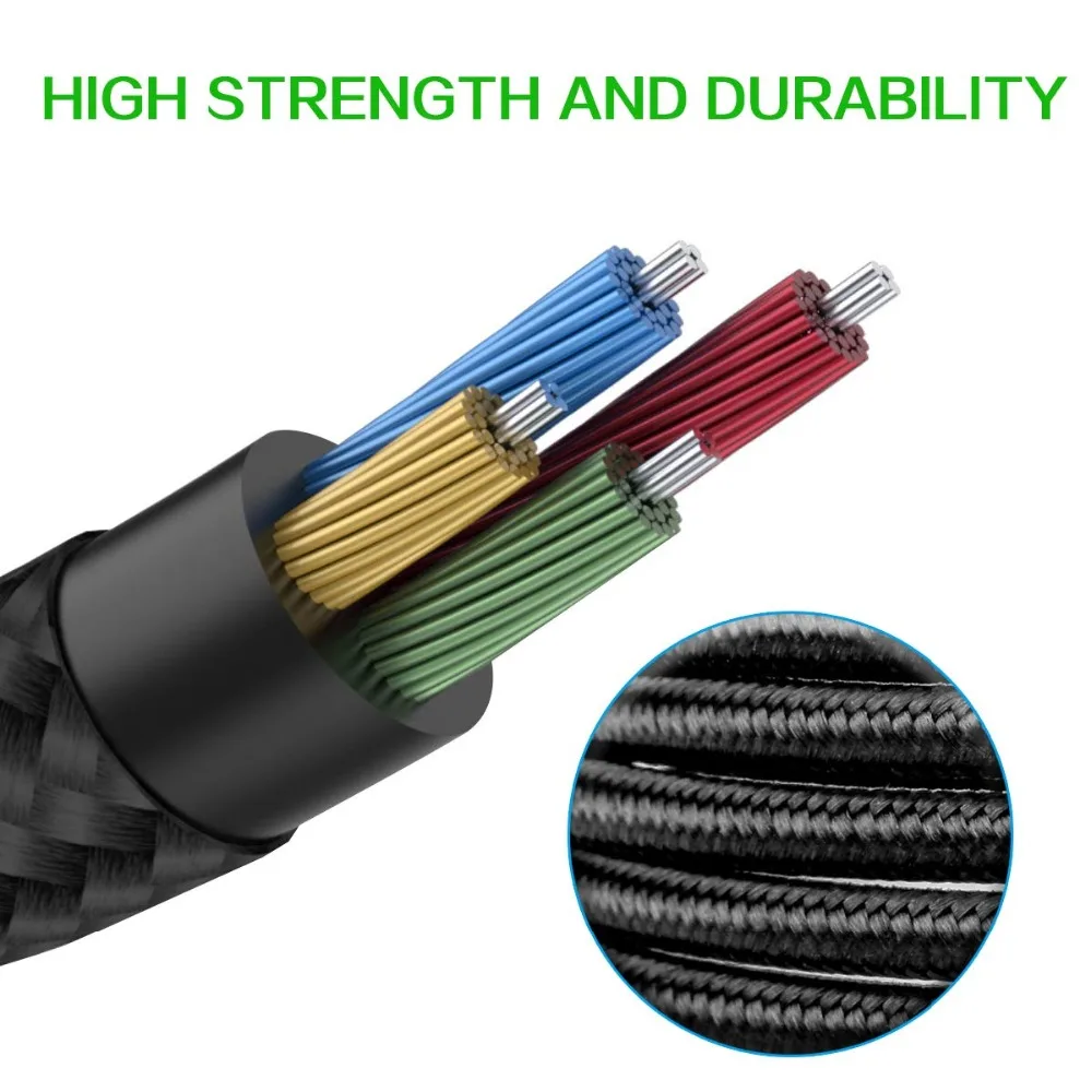 5N OCC OFC Nylon Braided Replacement Mini XLR 3 Pin Female Cable Extension Cord For Pioneer HDJ-2000 HDJ2000 HDJ 2000 Headphones