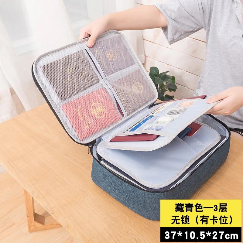 Three layers no lock Новая Сумка для документов, билетов, большая емкость, сертификаты, файлы, органайзер для дома, путешествий, использования для хранения важных предметов, хранение продуктов - Цвет: Three layers no lock