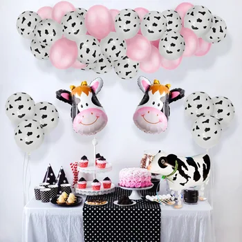

58Pcs Farm Party Balloons Set of Cow Foil and Latex Balloons, Animal Theme Party Baby Shower Balls Birthday party decor Globos