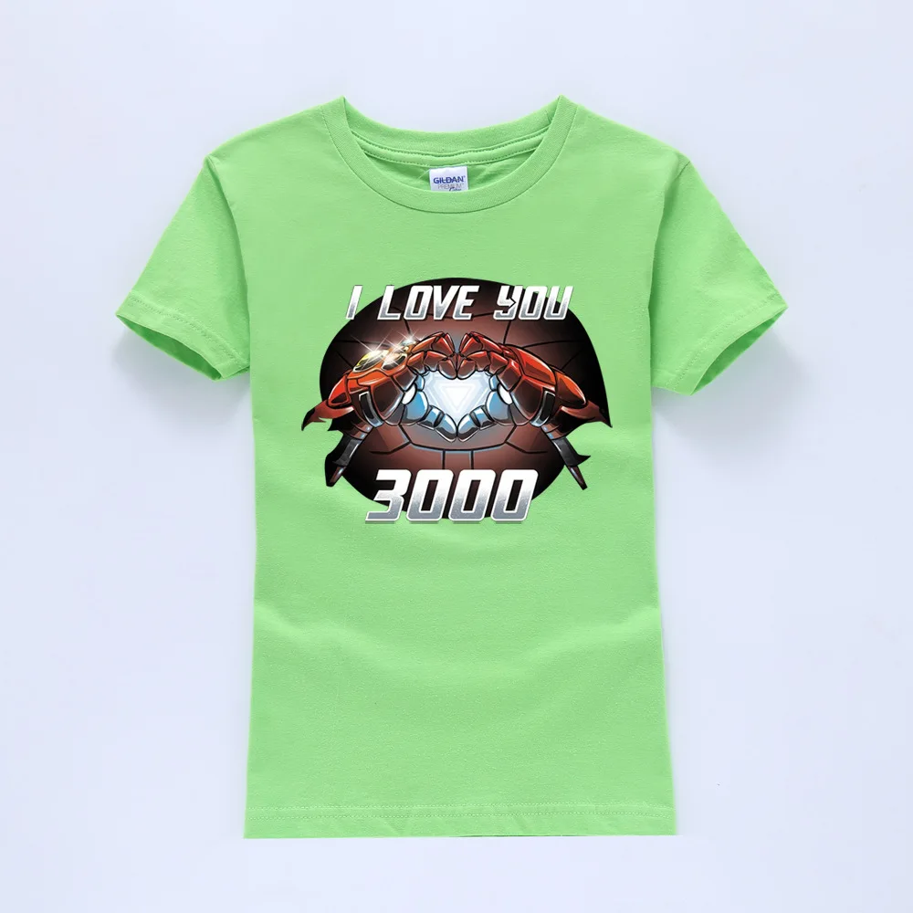 Мстители 4 I LOVE You 3000 Marvel детская одежда Love You три тысячи раз футболка с короткими рукавами