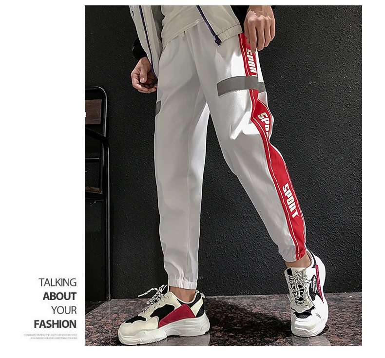 Новые Брендовые брюки мужские тонкие легкие homme корейские модные хип-хоп Большие размеры sweat спортивные брюки с буквенным принтом мужские брюки
