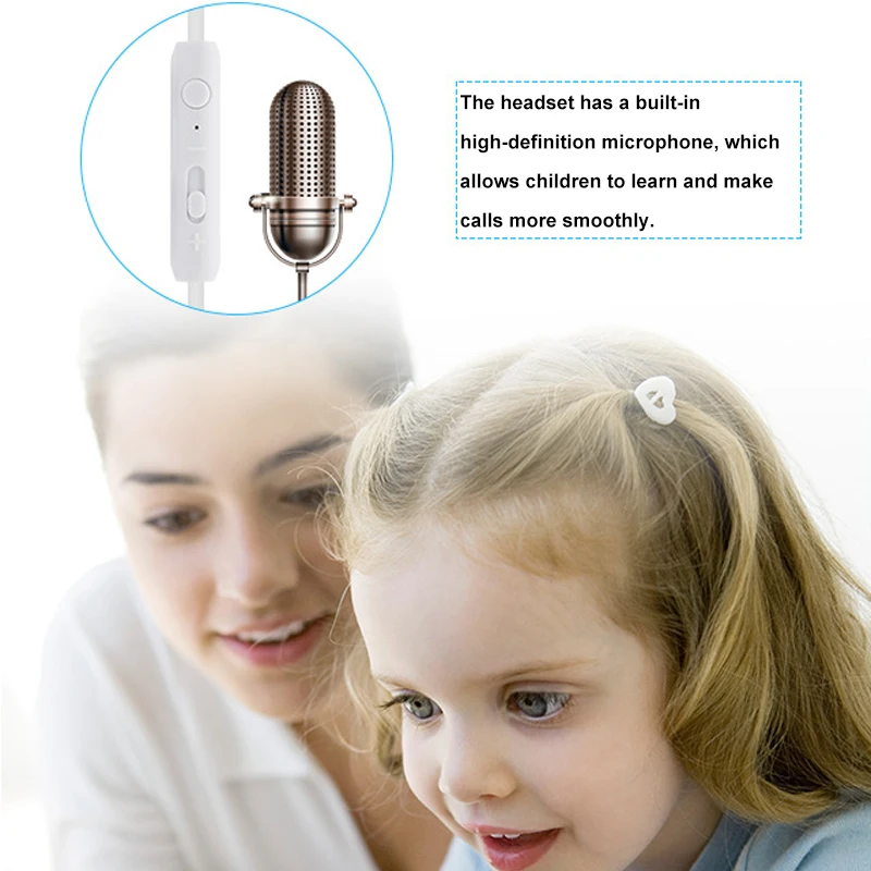 Foldable Kids Headphone Safe Volume Kids Learning Music Headset with Microphone for Smatphone PC Boys Girls Birthday Gifts