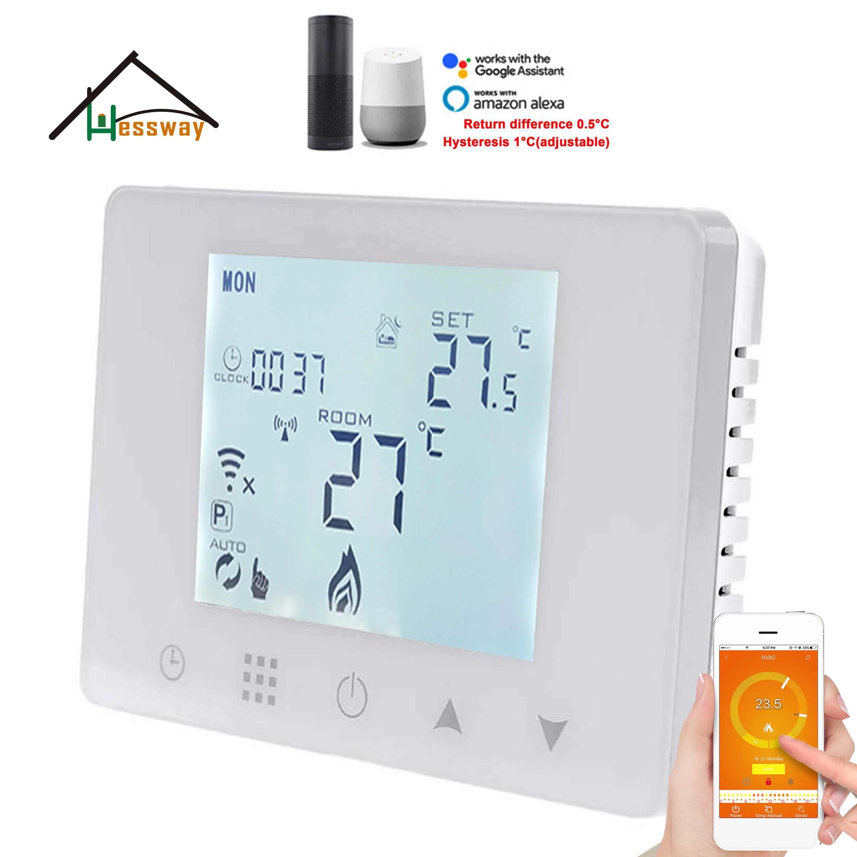Electric Heating,Water Heating Thermostat WIFIu0026RF Wireless Room  Thermostatic for Switch Temperature Control - AliExpress