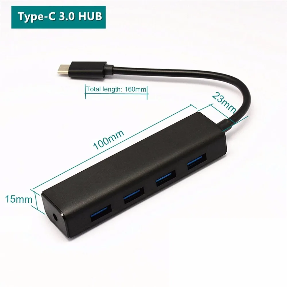 Vention Тип с разъемами типа C и 4-Порты и разъёмы USB 3,0 концентратор высокой Скорость Трансмиссия GL 3520 чип концентратор переходник разветвитель Портативный для ноутбука Macbook