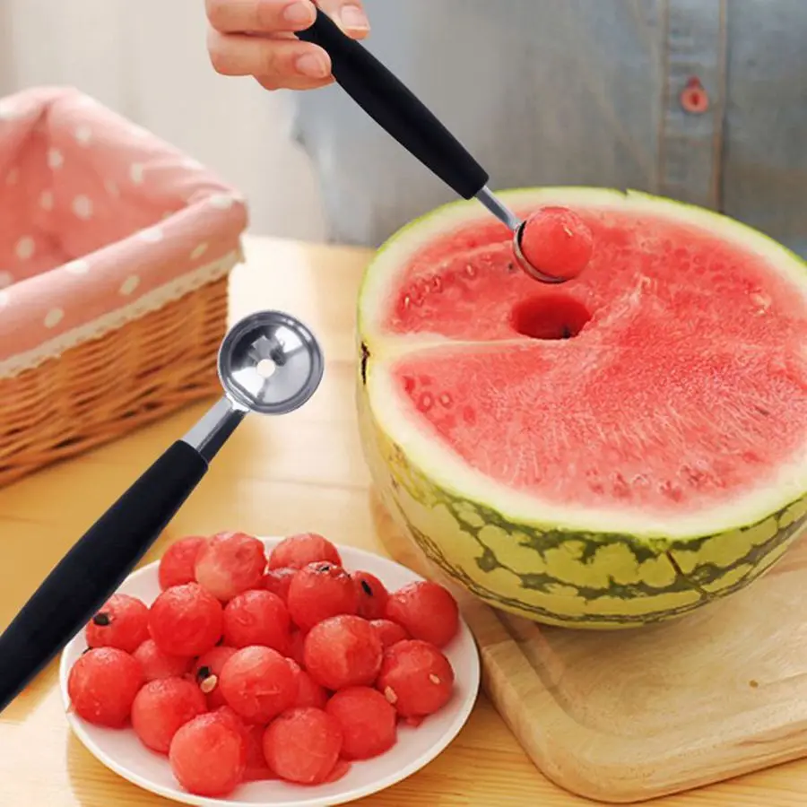 

Dual-head Fruit Ball Carving Knife Stainless Steel Fruit Digging Spoon Watermelon Fruit Disk Digging Spoon Digging Device