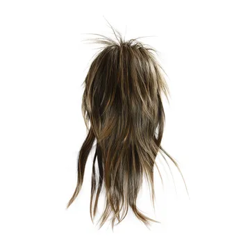 

80s LADIES GLAM PUNK ROCK ROCKER CHICK TINA TURNER WIG FOR A FANCY DRESS COSTUME - Brown Black