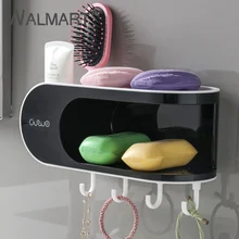 Aliexpress - Creativity Double Layer Plastic Soap Dish Suction Cup Wall-Mounted Drain Soap Container Storage Shelf Home Bathroom Accessories