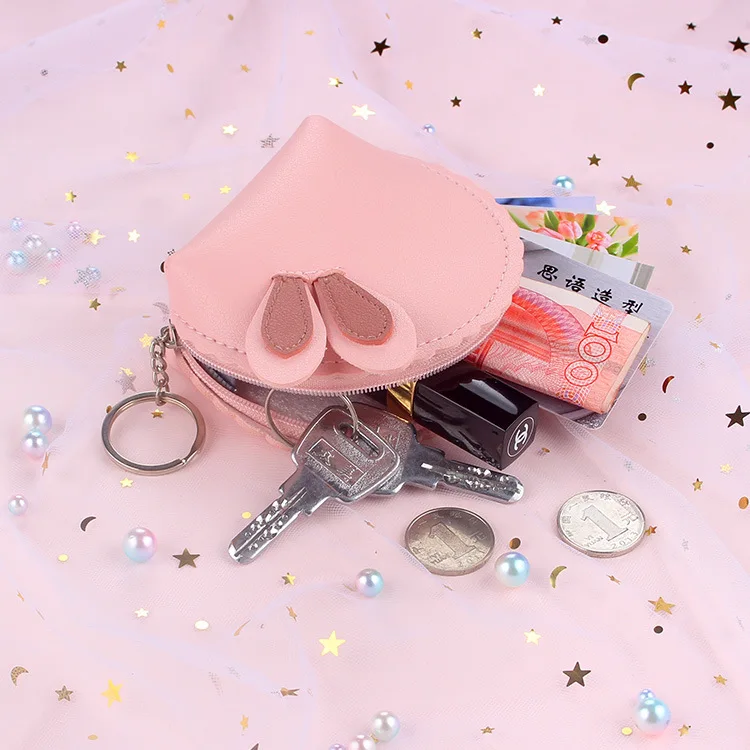 

Semi-Round Shape Coin Purse Multi Function Key Credit Card Holder Cute Rabbit Mini Wallet Summer New Small Purse Hot Change Bag