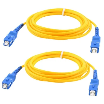 

2 Pcs Simplex Single Mode SC to SC Male Fiber Optic Patch Yellow 2M CNIM Hot