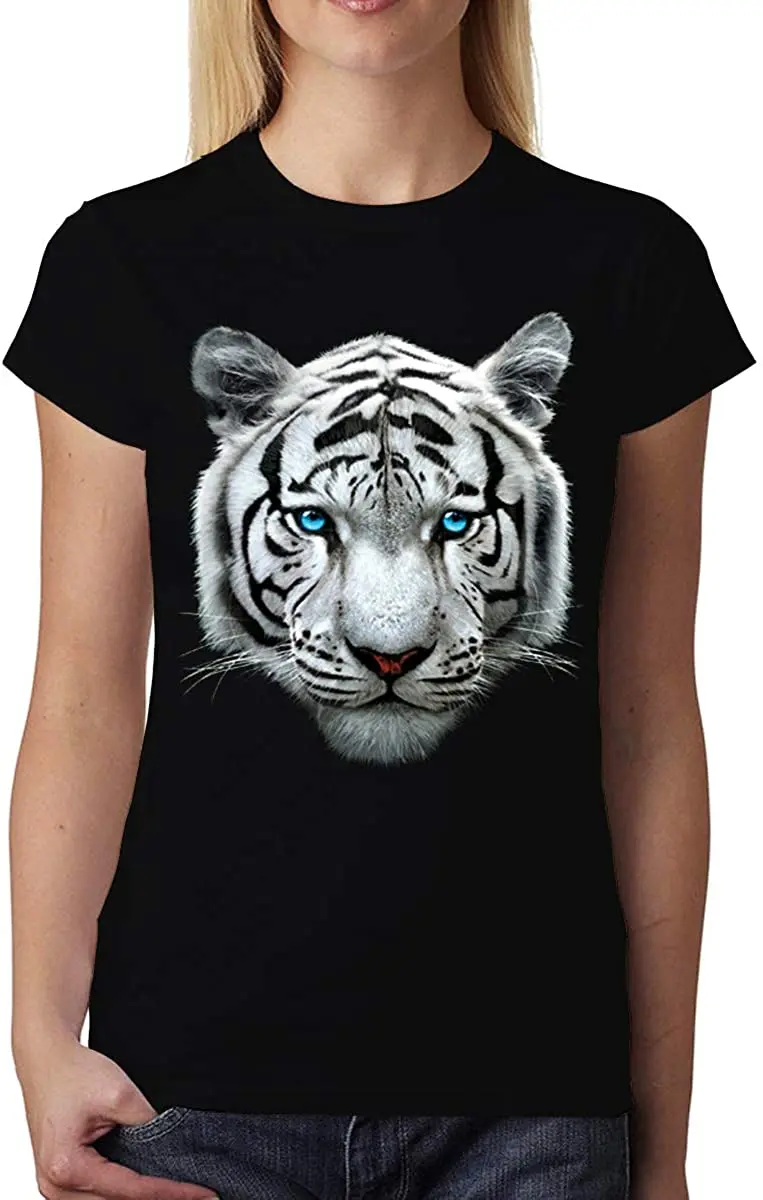 White Tiger Bengal Womens T-Shirt New Arrivals Summer 2020 Pure Cotton Breathable Short Sleeve Tshirt | Женская одежда