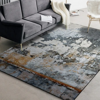 

Abstract Grey Black Pattern Area Rug Living Room Table Sofa Non-Slip Floor Mat Home Decor Kitchen Bedroom Bedside Carpet and Rug