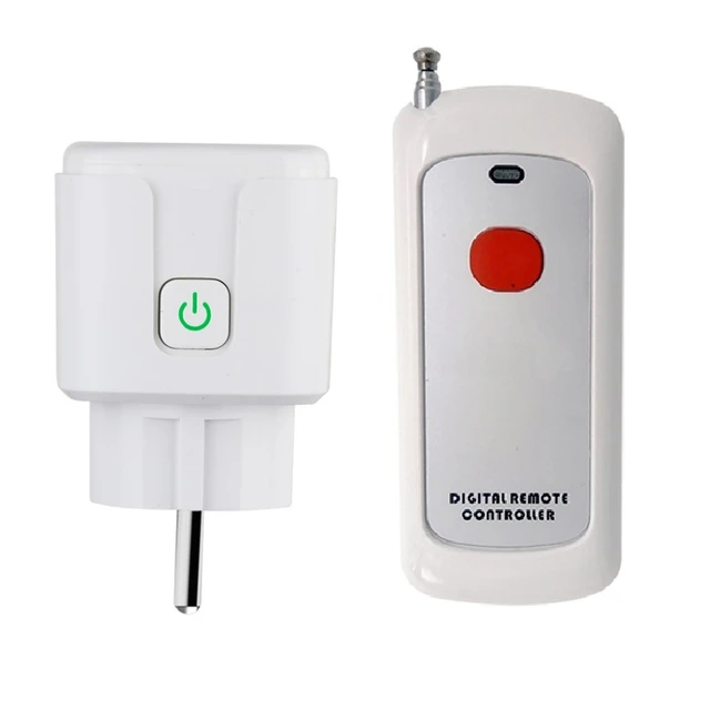 433MHZ RF Remote Control Switch Socket AC 220v European Standard Plugs + 1  Remote Control With ON/OFF 2 Buttons