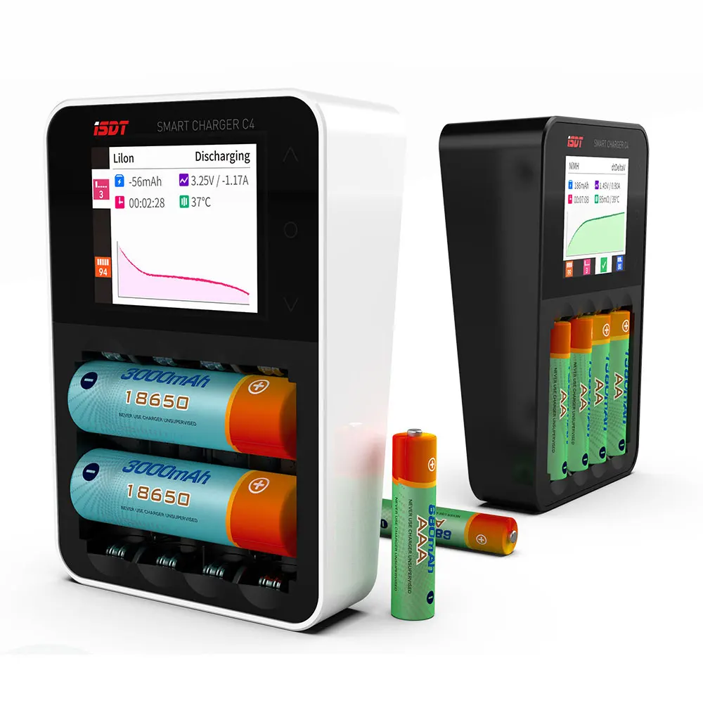  Original ISDT C4 8A Touch Screen Smart Battery Charger Screen With USB Output For 18650 26650 AA AA - 32853963802