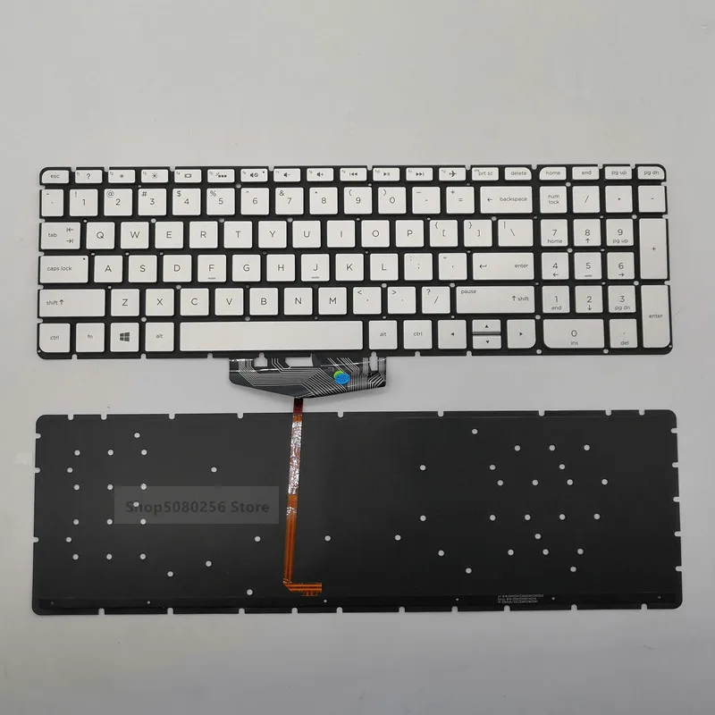 New US Keyboard For HP Pavilion 15-ab 15-ak 15-bc 17-ab 15-ab000 15-AE 15-AH 15-AU Silver Backlit | Компьютеры и офис