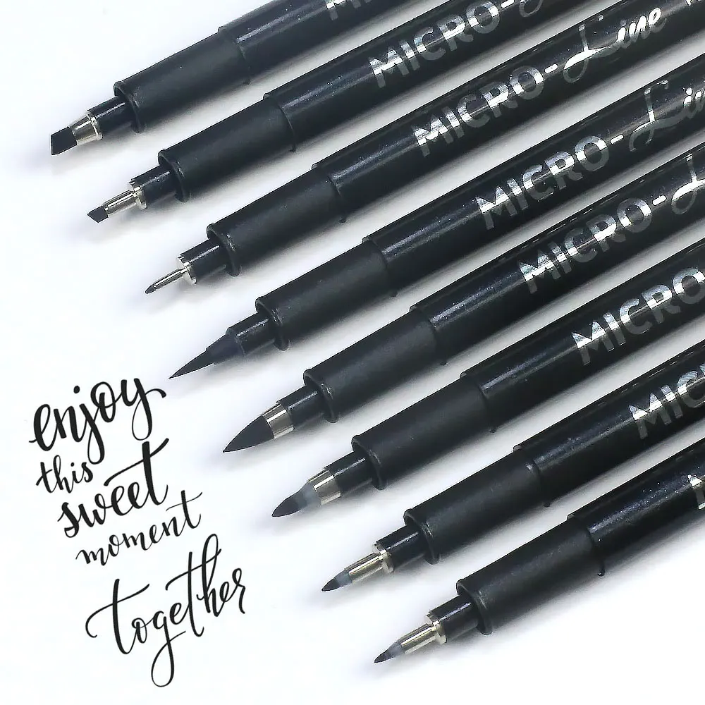 Calligraphy Pens Hand Lettering Pen 8 Size Caligraphy Brush Art Supplies for Artist Writing Beginner Sketching Drawing | Канцтовары для