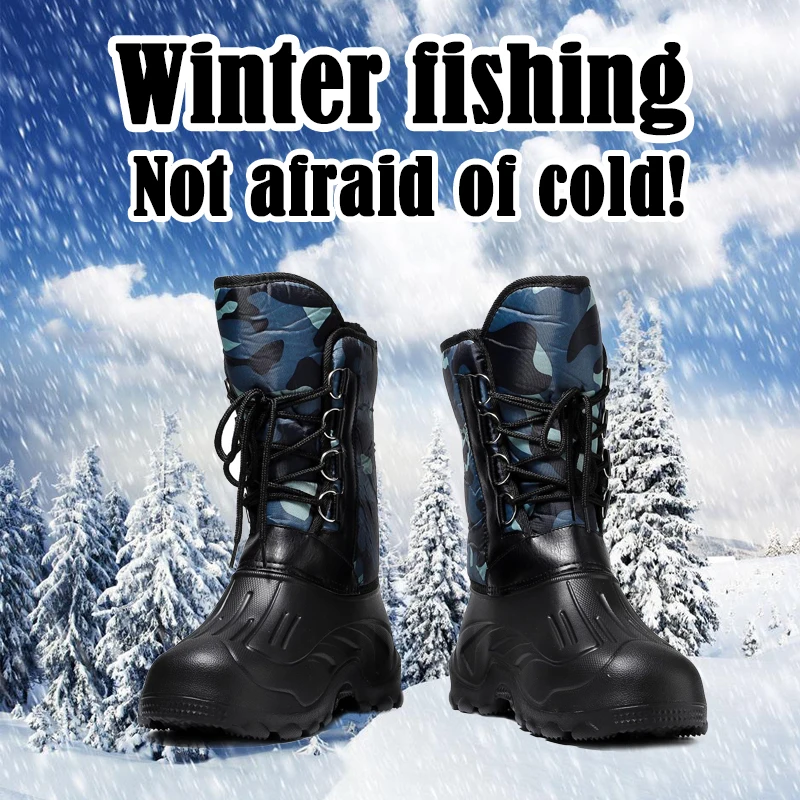 winter Fishing shoes waterproof Wading Fishing Rubber boots Non