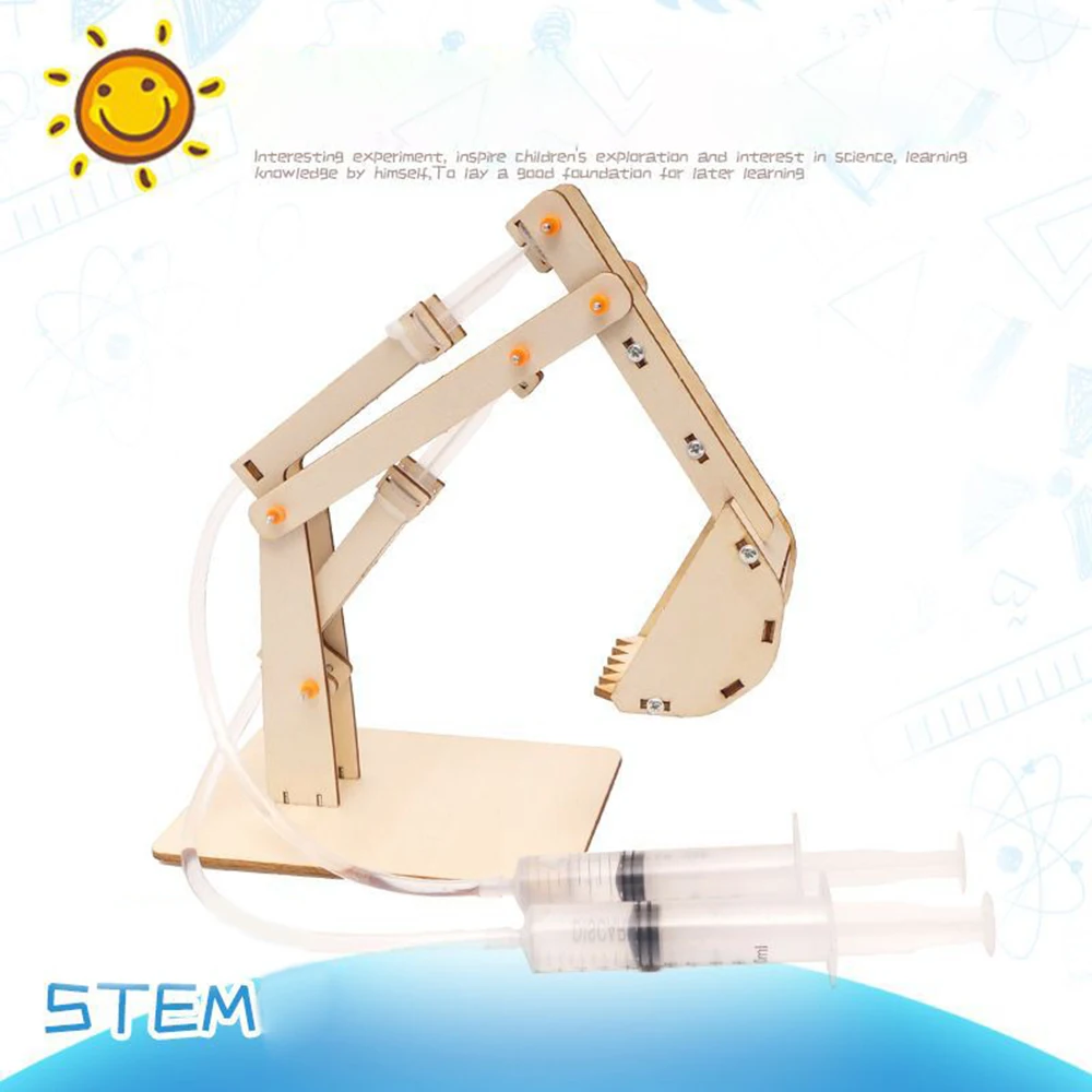 

Stem Toys for Children Educational Science Experiment Technology Toy Set DIY Hydraulic Excavator Model Puzzle Painted Kids Toys