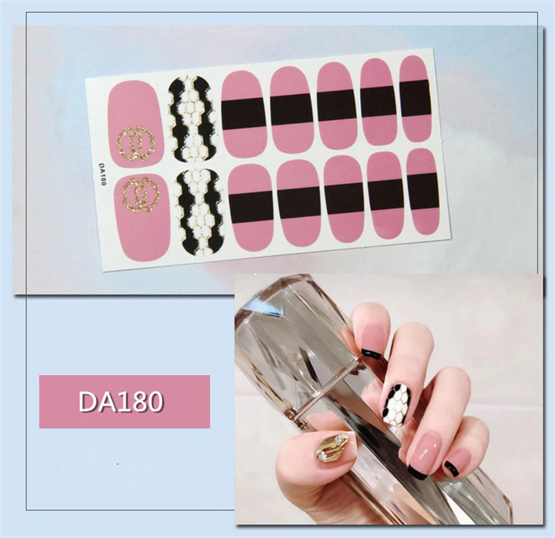 

Lamemoria 14Tips Fashion Snake Head Nail Art Sticker Full Cover Wraps Decorations DIY Manicure Slider Nail Vinyls Adhesive