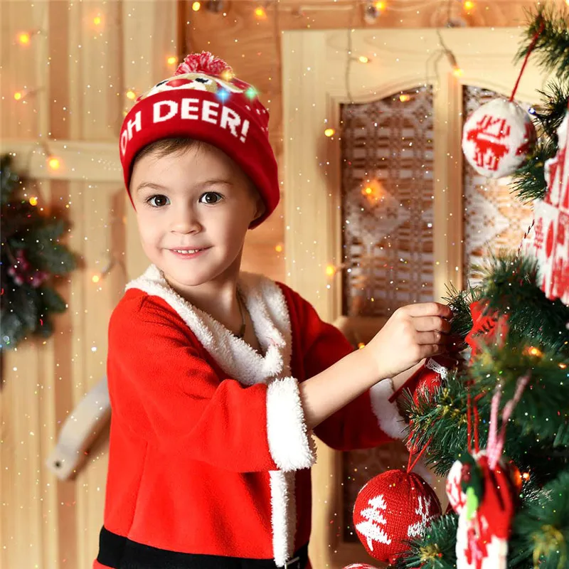 Kids Adult LED Christmas Hat Christmas 