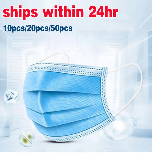 US $6.30  Spot Disposable Masks Antivirus Bacteria Mask Dust Air Filter Cotton Tape 3 Layers PM2.5 Filter Mas