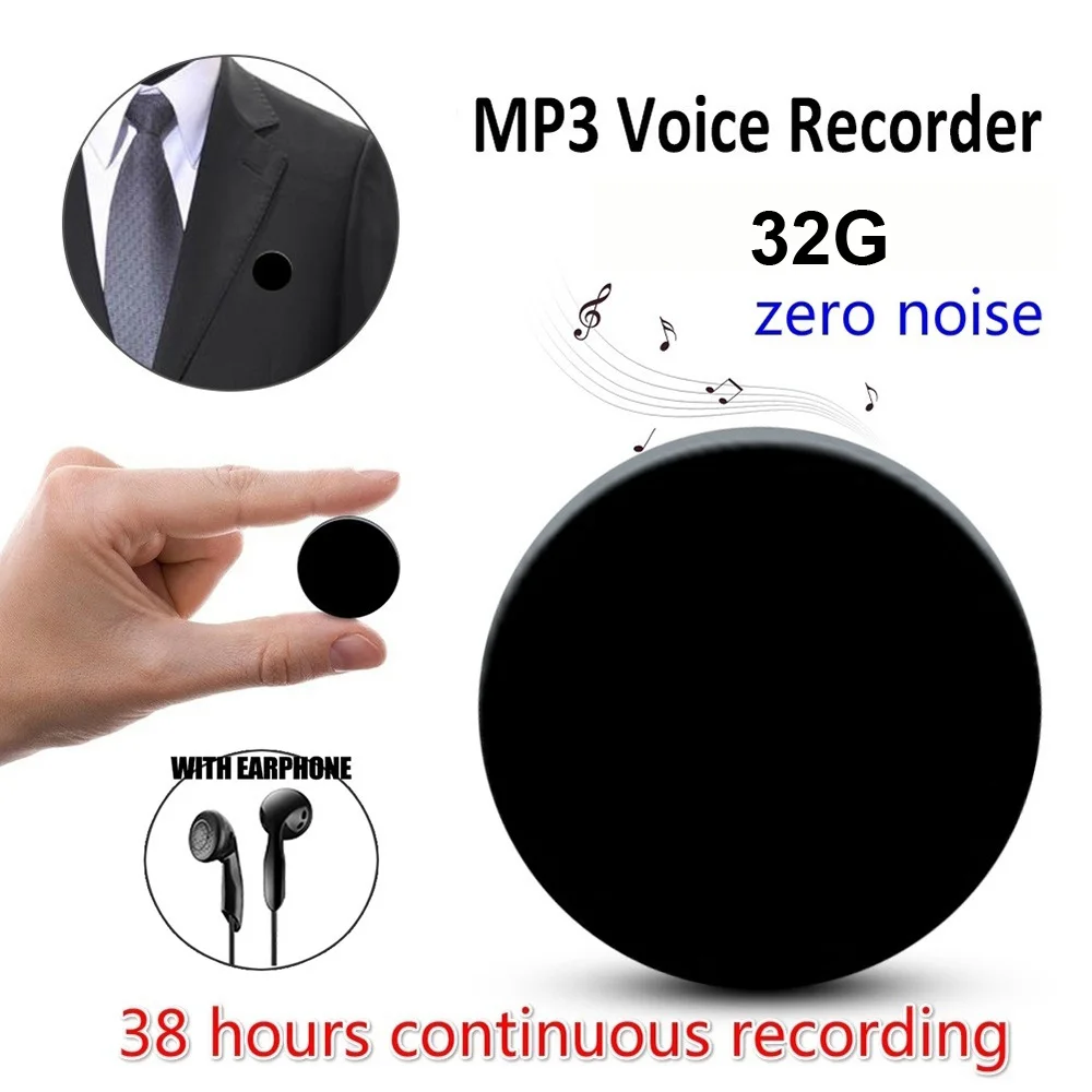 Диктофон профессиональный HD шумоподавление HIFI MP3 плеер цифровой аудио рекордер 68H режим ожидания