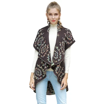 

Fall Winter Boho Brocade Cardigan for Women Kawaii Ladies Sleeveless Mid Long Bohemian Duster Cardigan Coat Plus Size