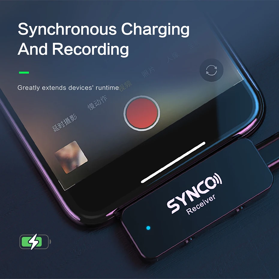 SYNCO G1T/G1L 2.4G Wireless Microphone System Lavalier Lapel for Android iPhone Smartphone Transmitter Receiver Voice Recording