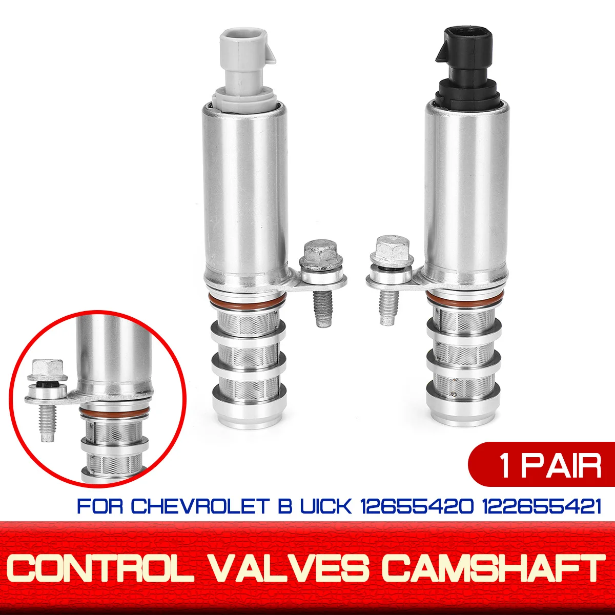 

2PCS for Chevrolet For Buick OEM 12655420 122655421 Fuel Control Valves Solenoid Control Valves Camshaft Adjus