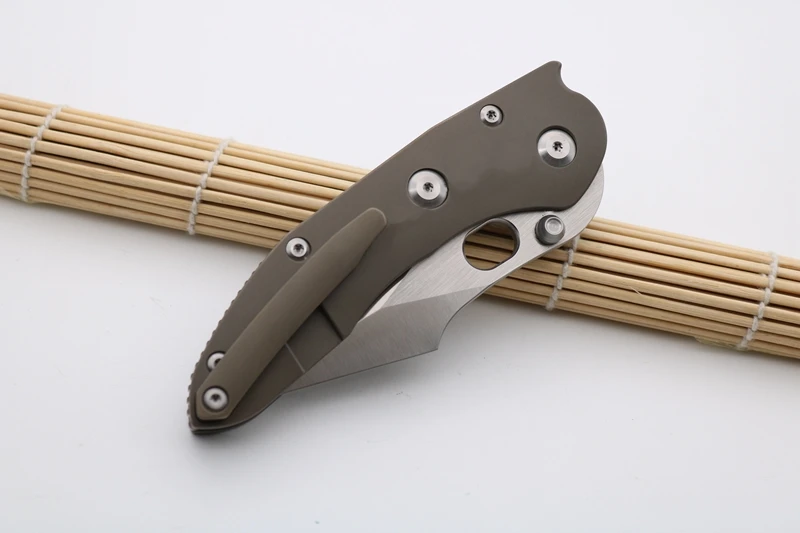 Высокое качество заказной стежок карманный складной нож S35VN лезвие бронза титановая ручка выживания тактический нож Кемпинг Охота Инструменты