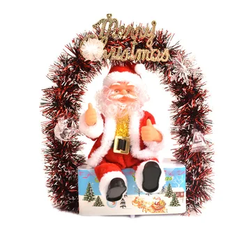 

YZY Christmas Decorations Colorful Shining Garland Electric Music Santa Claus Christmas Gift