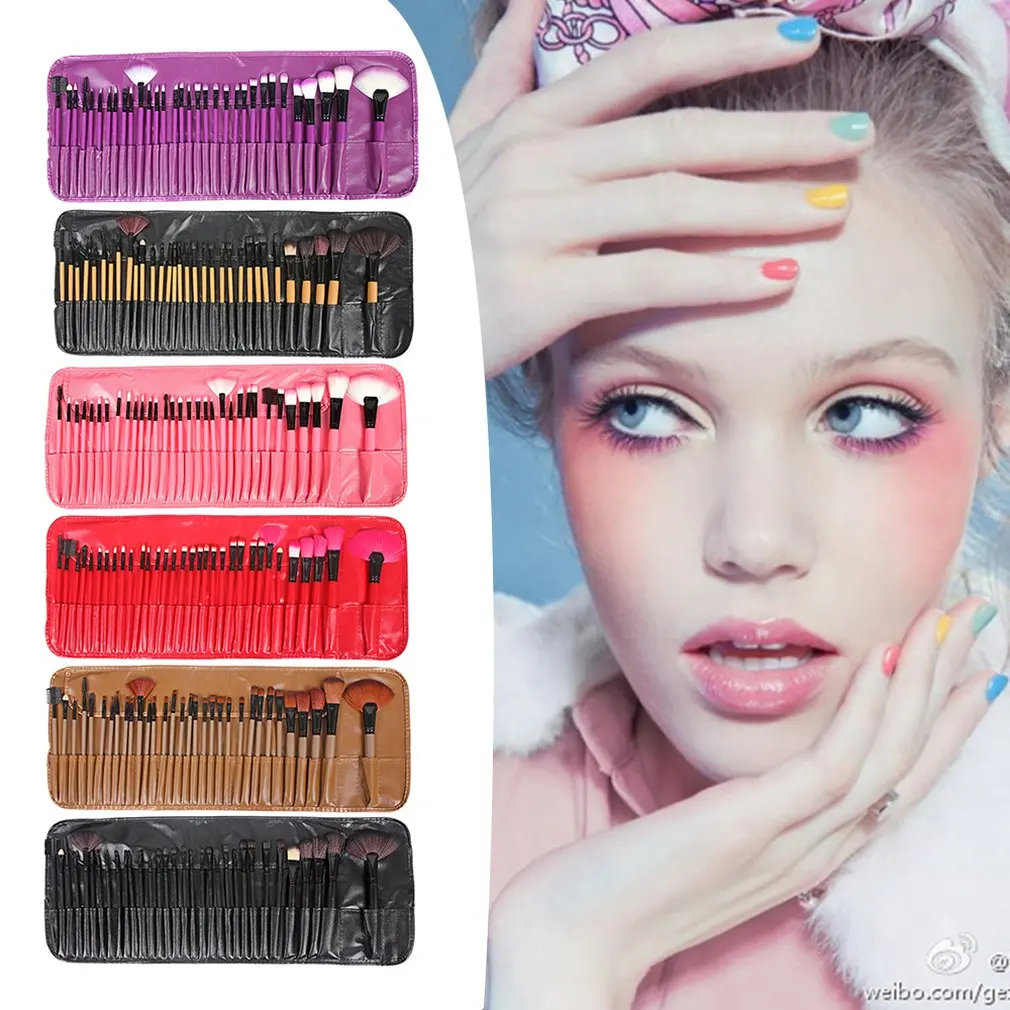 

32 PCS Multi-Color pincel de maquiagem make up brushes maquiagem profissional of makeup brush set kit with Leather Bag