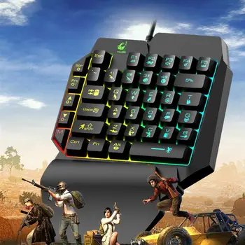 

Wired Single-Handed Gaming Keyboard With Mouse Ergonomic Design Single Handed Backlight Keyboard Gamepad Gaming Keypad