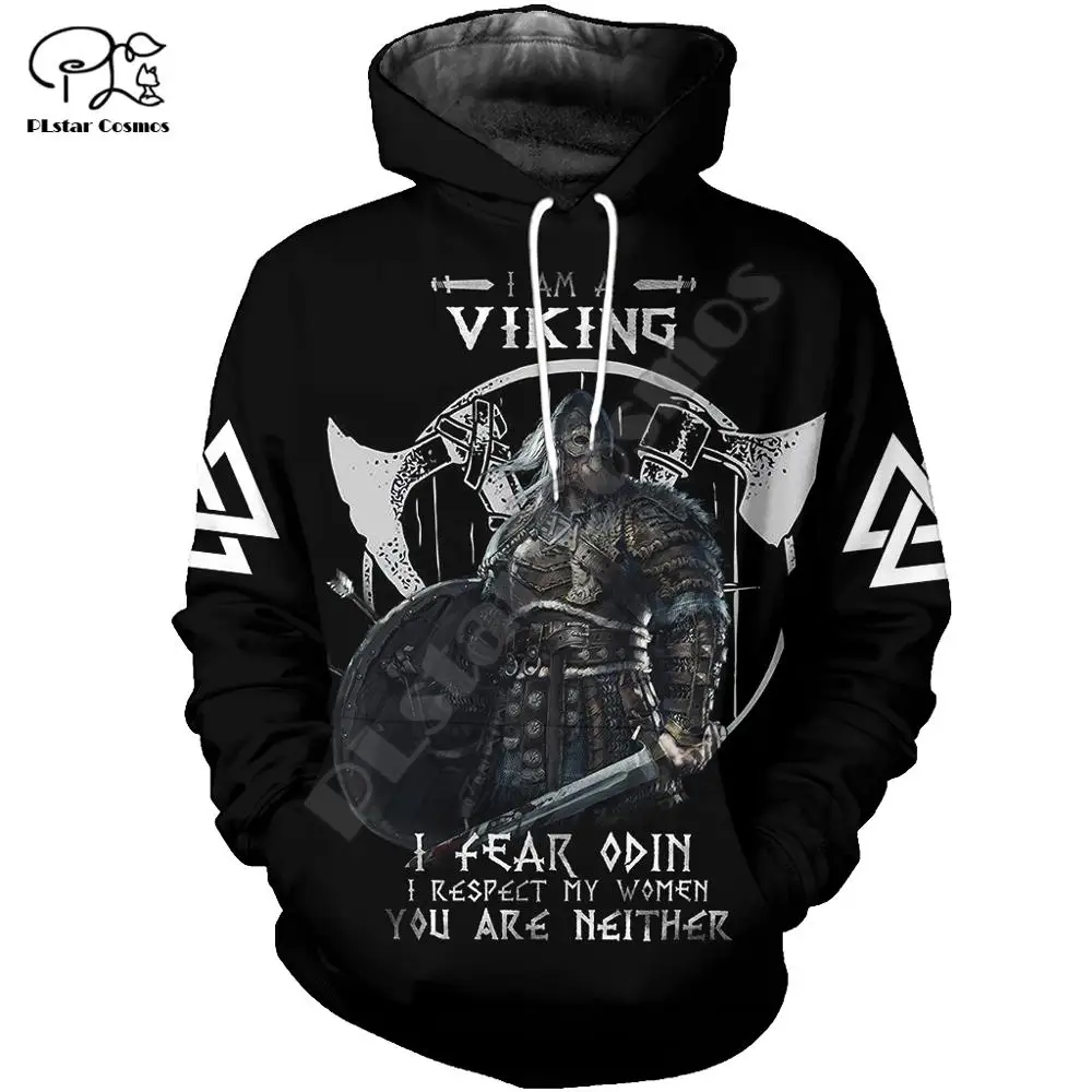 Худи унисекс винтажное на молнии с 3D-принтом I am a viking | Мужская одежда
