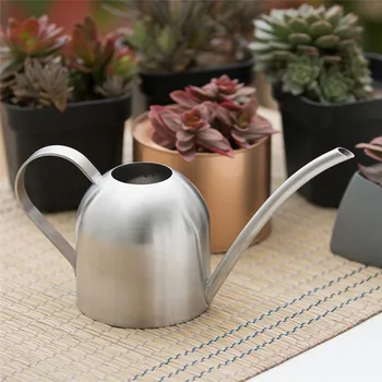 

VOGVIGO Stainless Steel Watering Pot Gardening Potted Small Watering Can Indoor Succulent Long Watering Flower Kettle 1000ml