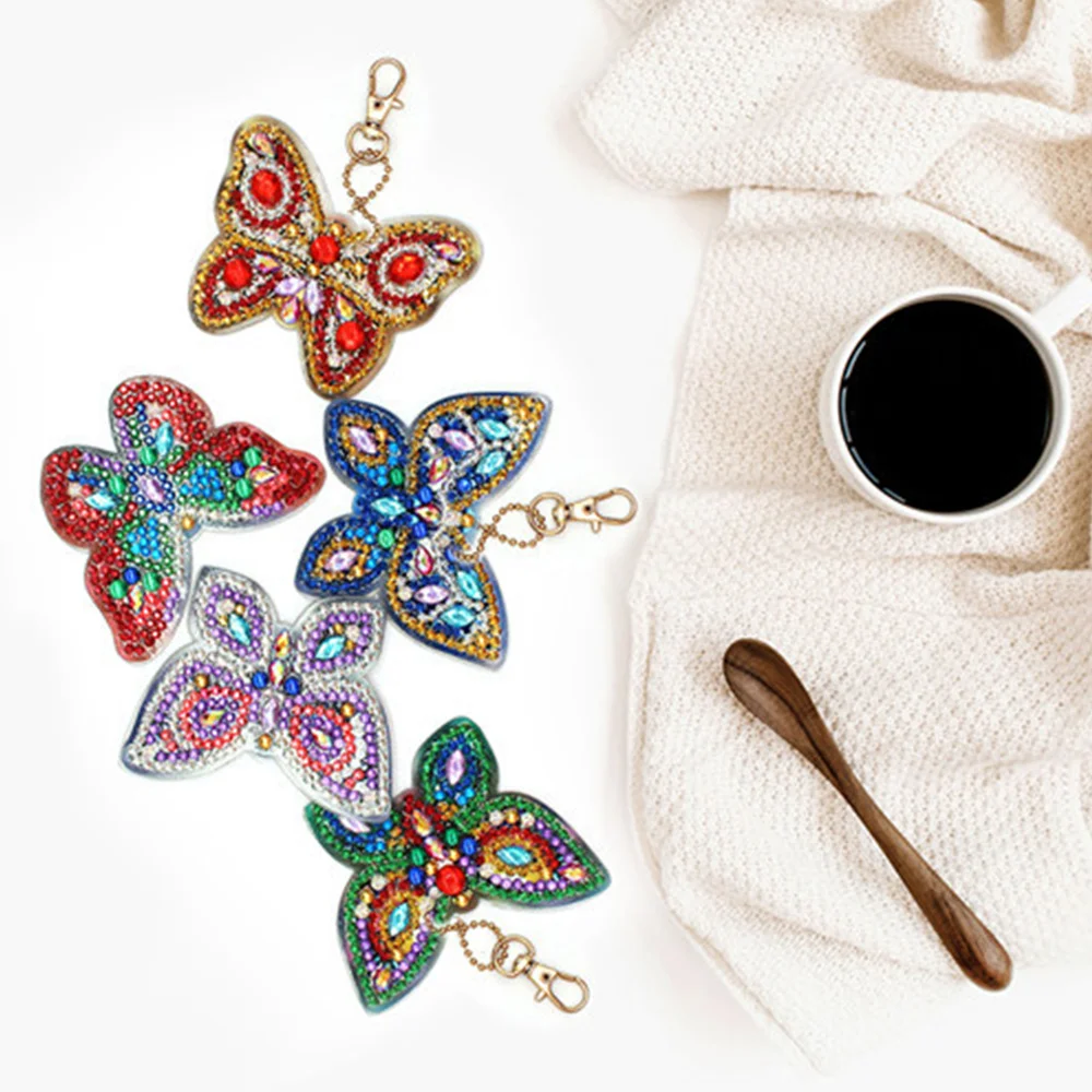 

5D Diamond Painting Keychain Rhinestone Embroidery Pendant DIY Craft Kits Diamond Painting Cross Stitch Key Chain Accessories