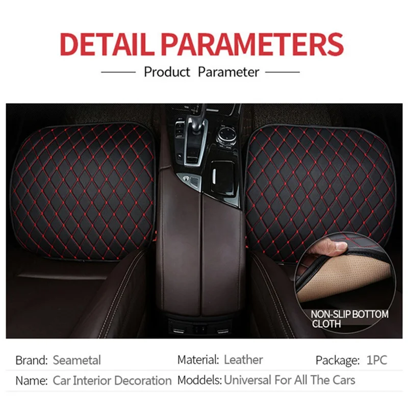 

Car Seat Cover Auto Accessories Universal Anti-slip Four Seasons Truck Suv Front Seat Cushion Protector Pad PU leather Interior
