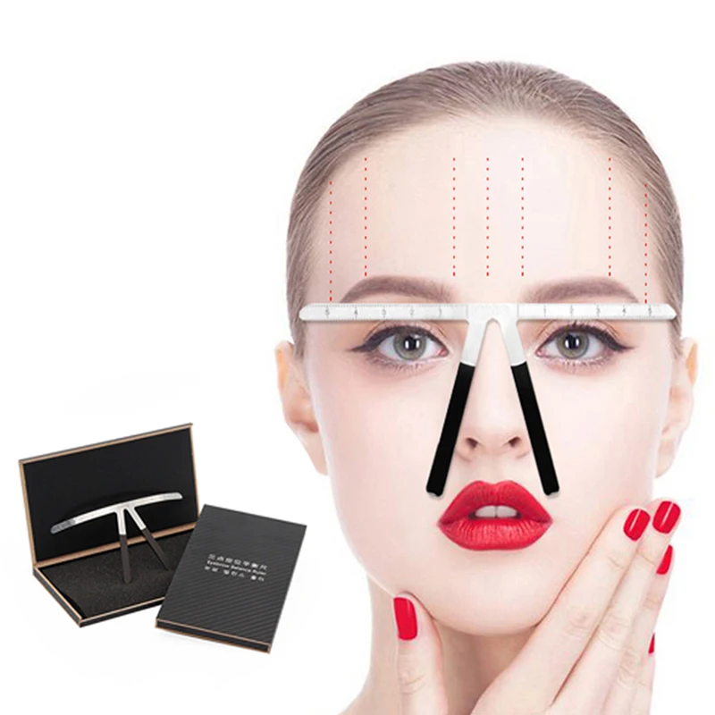 

Professional Eyebrow Tattoo Stencils Microblading Makeup Brow Measure Eyebrow Ruler Permanent Tools Tattoo Machine Parts