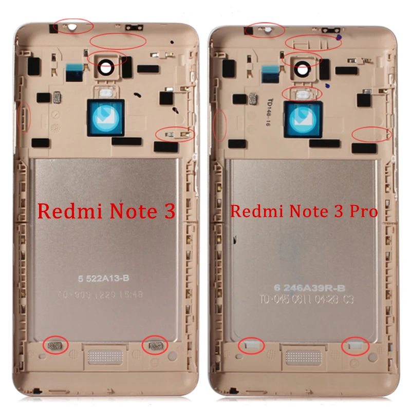 Spare Parts For xiaomi redmi note 3 back replacement case for pro battery cover Side Buttons Camera Flash Lens |