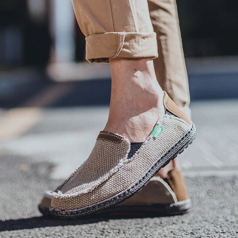 

SUOVEKGO Canvas Men Shoes Washed Denim Breathable Easy Shoes Lazy Flat Shoes Summer Autumn Men Footwear Superlight Casual Shoes