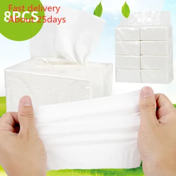 

8PC paper towels household napkins toilet paper towels facial tissues 135 sheets