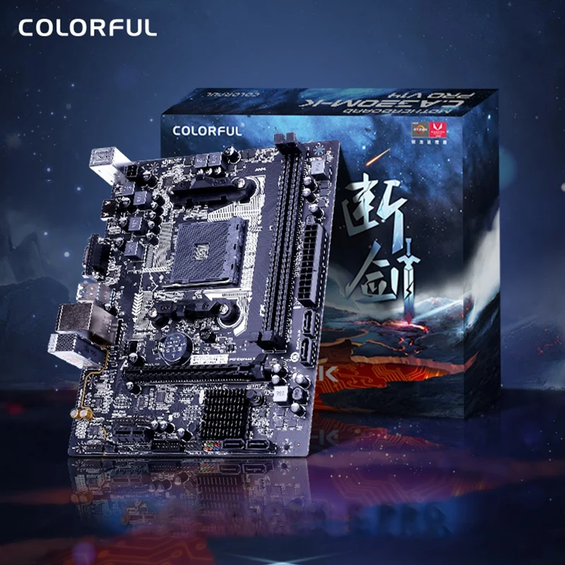 Красочные A320M K PRO V14 материнская плата двухканальный DDR4 2666/2400/213 Гц Оперативная
