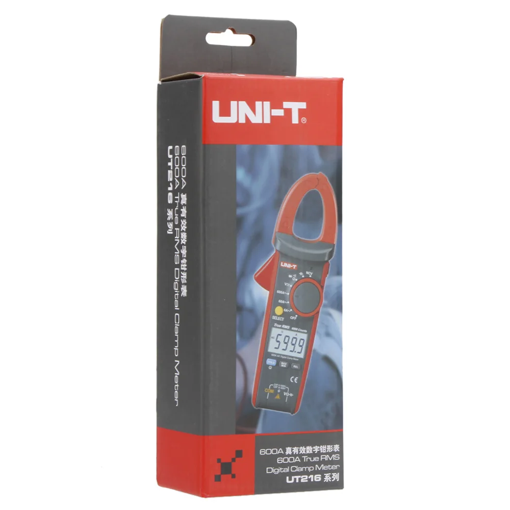 UNI-T UT216C 600A Digital Clamp Meters NCV V.F.C Diode LCD Display Work Light Temperature Test AC DC Auto Range Multimeters