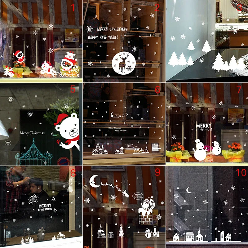 

Wholesale Static Stickers Christmas Models 25*35CM Happy New Year Christmas Decorations for Home Removable PVC Sticker Navidad