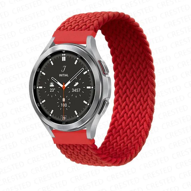 Braided Solo Loop band for Samsung Galaxy watch 4/classic/Active 2 Watchband 20mm 22mm Bracelet correa Amazfit GTS 2 mini strap Red