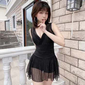 

New 2020 Swimsuit 1 Piece Woman Swimwear Women One Swimming Suit Gir Female Korea Fairy Lady Sexy Skirt Connected Trikini