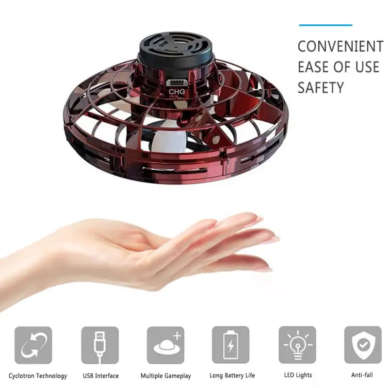 $20.3 Flynova Flying Spinner Free Route Rotary Mini LED Flying Finger Gyro Drone Outdoor UFO Flying Toys